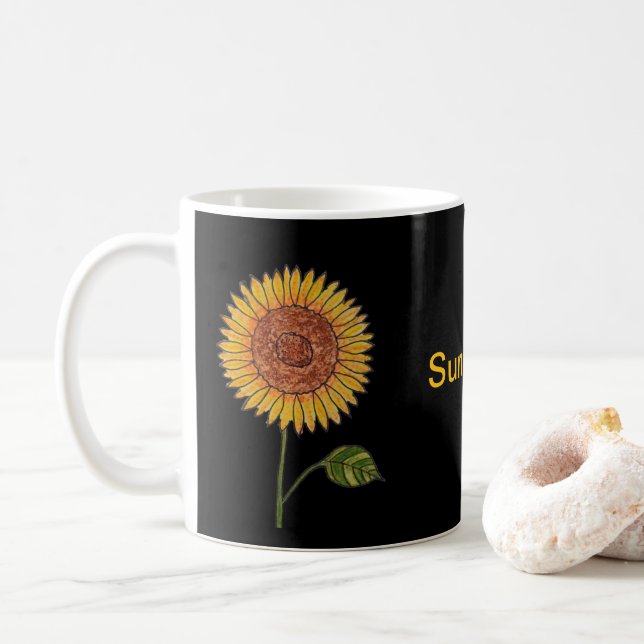 Caneca De Café Girassol (Com Donut)