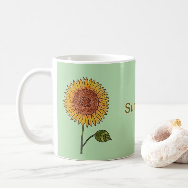 Caneca De Café Girassol (Com Donut)