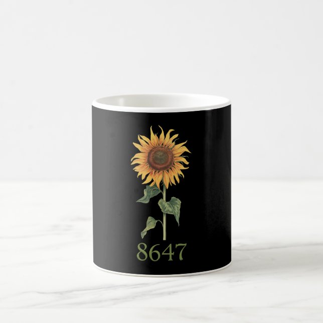 Caneca De Café Girassol 8647 86 47 Sutil Anti Trump Floral Boho (Centro)