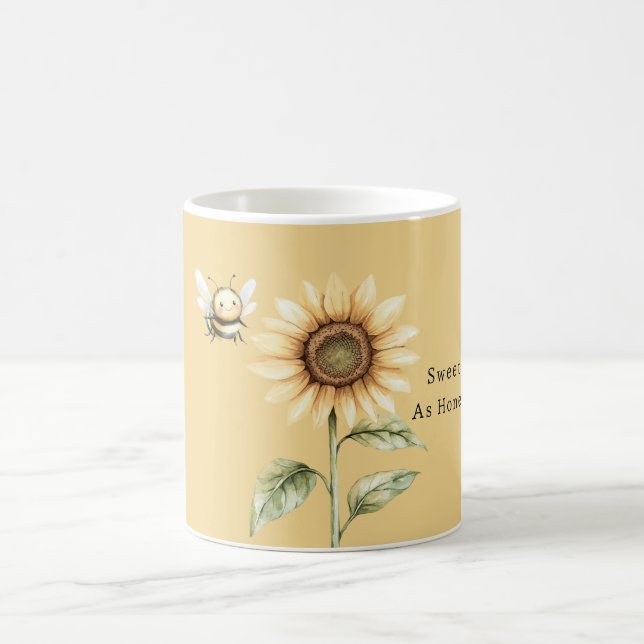 Caneca De Café Girassol Abelha Mel Doce Ouro Amarelo (Centro)