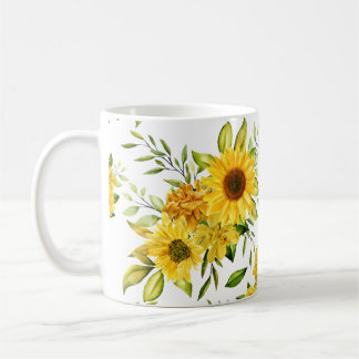 Caneca De Café Girassol Aquarela 8