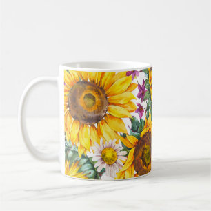 Caneca De Café Girassol: Bloom Amarelo de Verão.