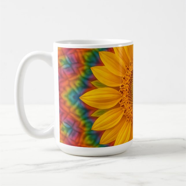 Caneca De Café Girassol Caleidoscópio  (Esquerda)