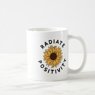 Caneca De Café Girassol da Positividade Mensagem Positiva Bondade
