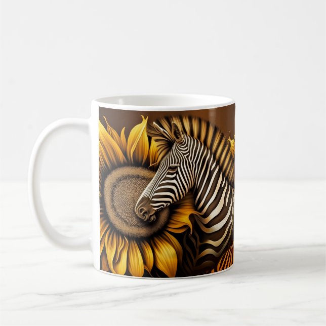 Caneca De Café Girassol e zebra (Esquerda)