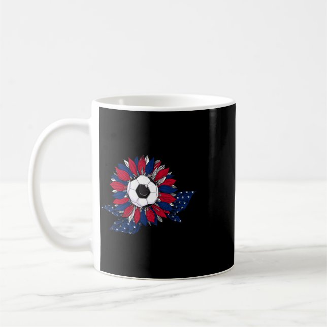 Caneca De Café Girassol Engraçado E Futebol Ll Com Bandeira Ameri (Esquerda)