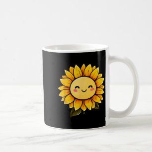 Caneca De Café Girassol Floral Fofo Flor Feliz Gráfico Divertido