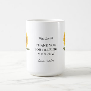Caneca De Café Girassol Obrigado por me Ajudar a Crescer Professo