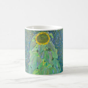 Caneca De Café Girassol por Klimt, Arte Nouveau Flores Vintage