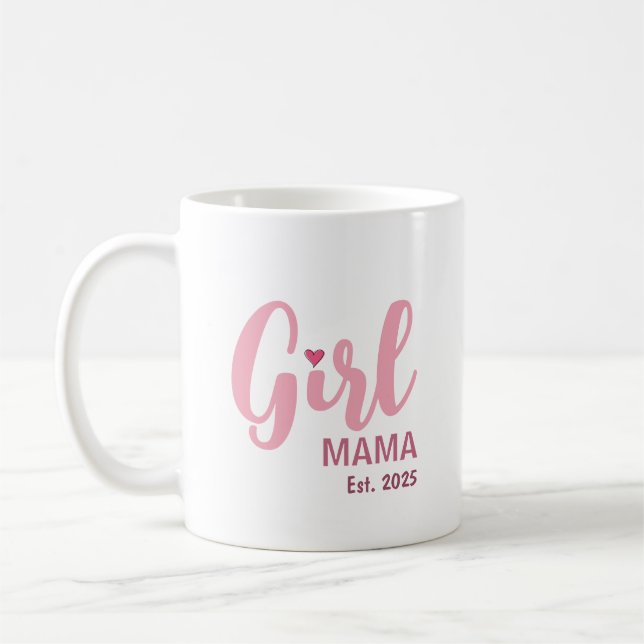 Caneca De Café Girl Mama Est. Personalized Gift (Esquerda)