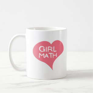 Caneca De Café GIRL MATH Pink Love Heart