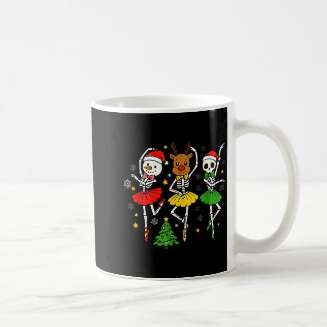 Caneca De Café Girls Christmas Ballet Skeleton Ballerina Women Sk (Direita)
