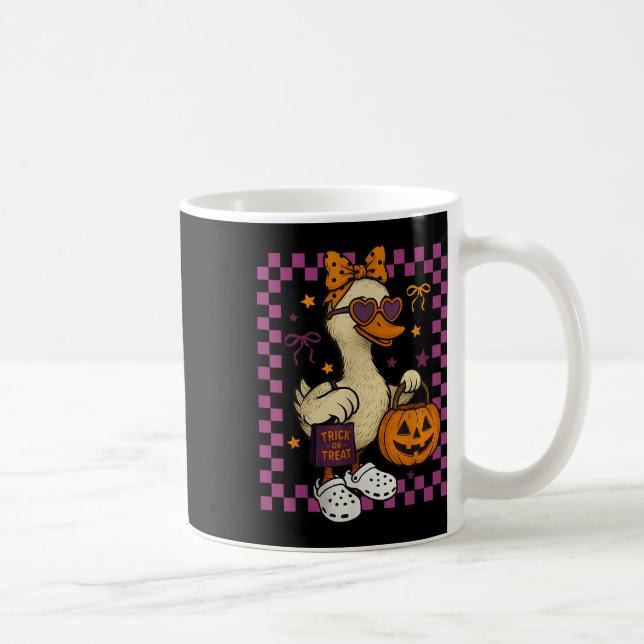 Caneca De Café Girls Goose Halloween Spooky Goosey Silly Goose Pu (Direita)