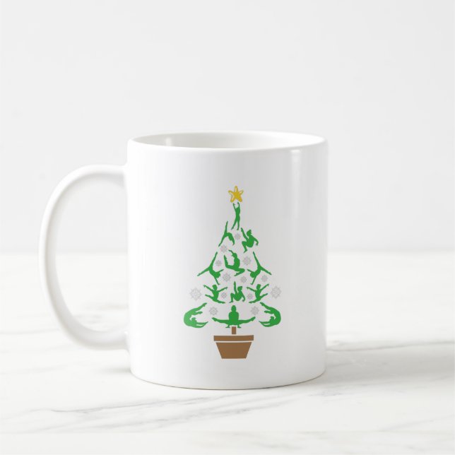 Caneca De Café Girls Gymnastics Árvore de Natal (Esquerda)