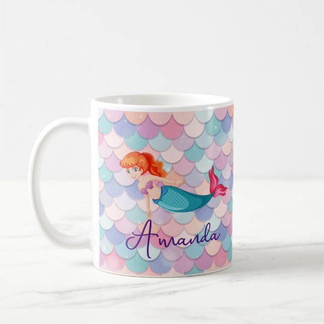 Caneca De Café Girls Mermaid Personalised Mug (Esquerda)