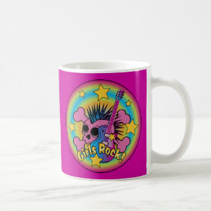 Caneca De Café Girls Rock Skull