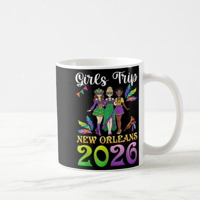 Caneca De Café Girls Trip New Orleans 2026 Mardi Gras Day Squad T (Direita)