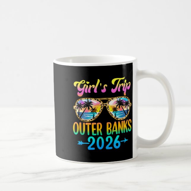 Caneca De Café Girl's Trip Outer Banks 2026 Summer Vacation Sungl (Direita)