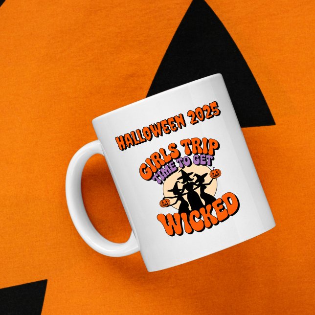 Caneca De Café Girls Trip Retro Wicked Witeen Festa de Halloween (Criador carregado)