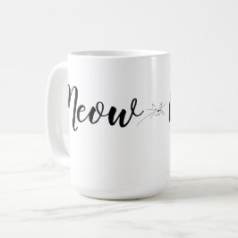 Caneca De Café Girly Cat Lover's Meow Gatinho