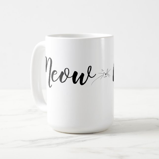 Caneca De Café Girly Cat Lover's Meow Gatinho (Frente Esquerda)