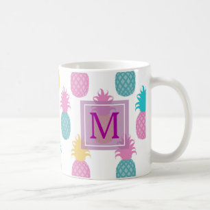 Caneca De Café Girly Pineapple Monograma