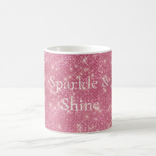 Caneca De Café Girly Pink Glitzy Sparkle (Centro)