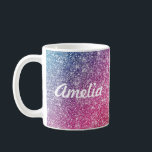 Caneca De Café Girly Rainbow Glitter Monographic Name<br><div class="desc">Adicione um splash de cor à sua caneca com arco-íris reluzente com letra retrô. Personalize com seu nome, monograma, inicial ou texto. Você pode alterar a cor do texto e o estilo da fonte usando a opção personalizá-lo. Os detalhes do design de brilho são simulados no trabalho de arte. No...</div>