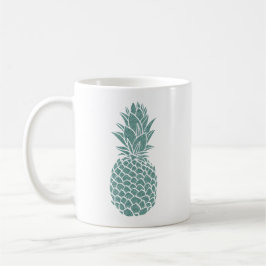Caneca De Café Girly Teal Glitter Pineapple Sparkle