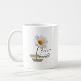 Caneca De Café Girly White Daisy Flower Vintage Coffee Mug