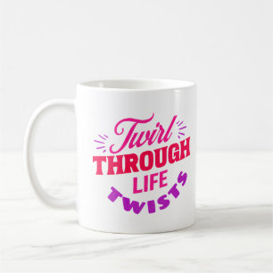 Caneca De Café Giro através da vida torce o Twirler de Baton