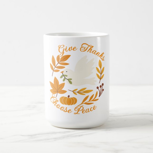 Caneca De Café 'Give Thanks, Choose Peace' Mug (Centro)