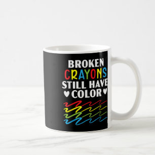 Caneca De Café Giz Crayons Quebrados Ainda Têm Cor Conscientizaçã