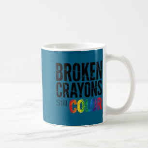 Caneca De Café Giz de cera quebrados colorem camiseta conscientiz