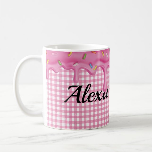Caneca De Café Glacé em Gingham (Esquerda)