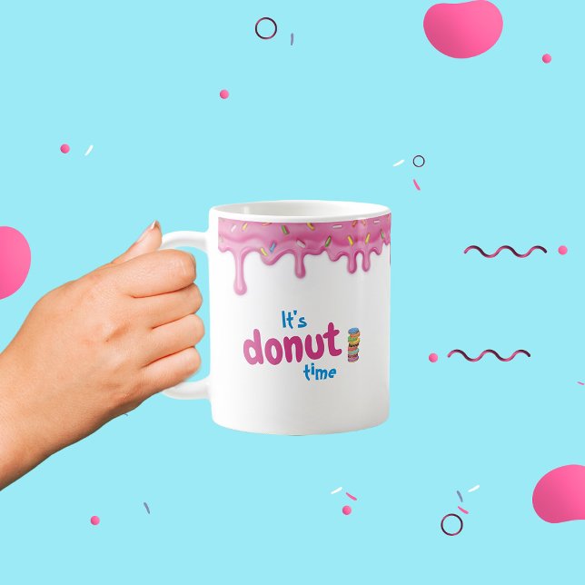Caneca De Café Glacé Rosa Rosquinha Sprinkles Dripe Coffee Mug (Criador carregado)