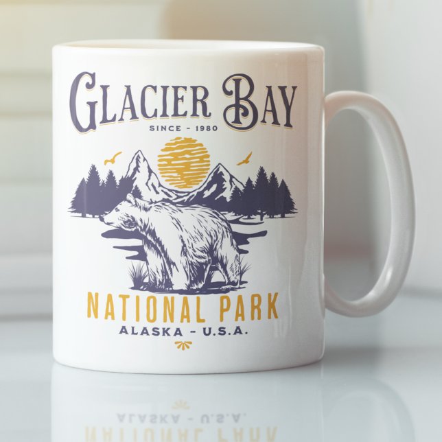 Caneca De Café Glacier Bay National Park Charming Woodland view (Criador carregado)