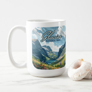Caneca De Café Glacier National Park Montana Lake Retro