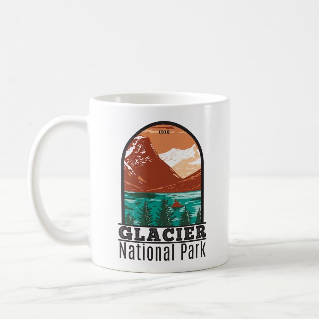 Caneca De Café Glacier National Park Montana Vintage (Esquerda)