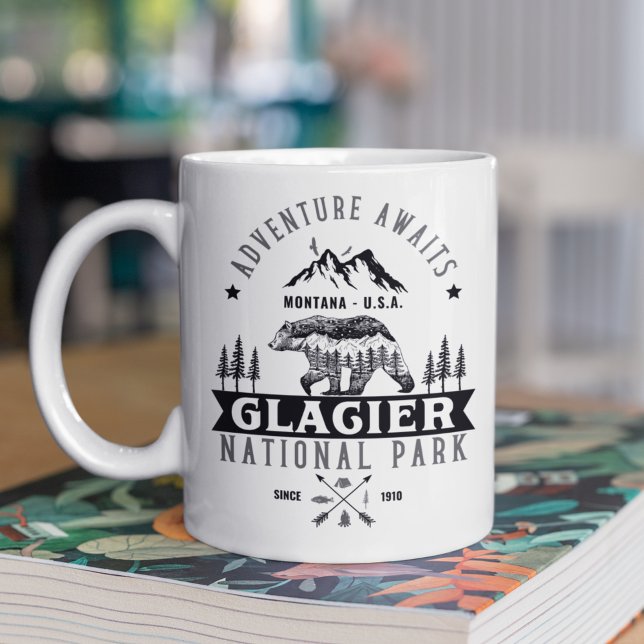 Caneca De Café Glacier National Park Montana Woodland View (Criador carregado)
