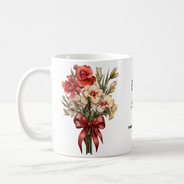 Caneca De Café Gladiolus, flor de nascimento de agosto (Esquerda)