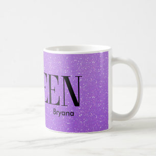 Caneca de café Glam do brilho roxo mau da rainha