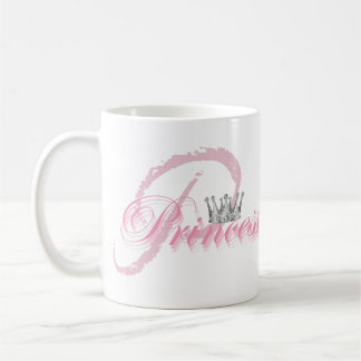 Caneca De Café Glam Pink Princess Diamond Crown Monograma