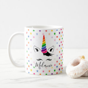 Caneca De Café Glam Rainbow Unicorn