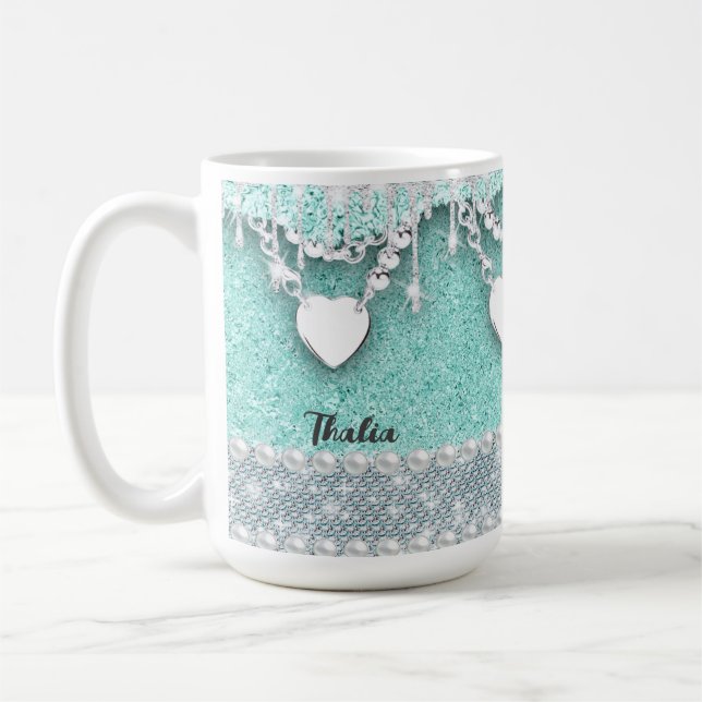 Caneca De Café Glam Sparkle Grunge (Esquerda)