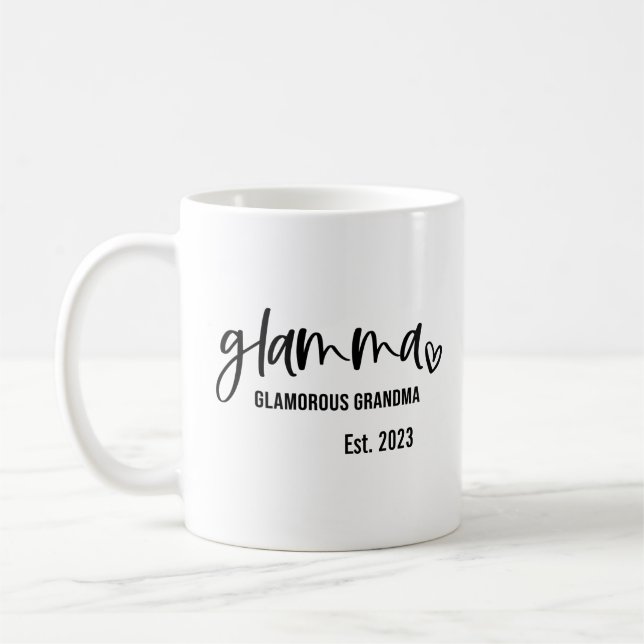 Caneca De Café Glamma Glamourous Avó Estabelecida Em 2023 (Esquerda)