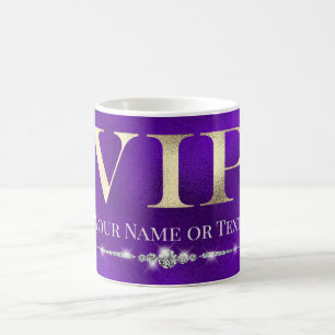 Caneca De Café Glamoroso Ouro VIP em Roxo
