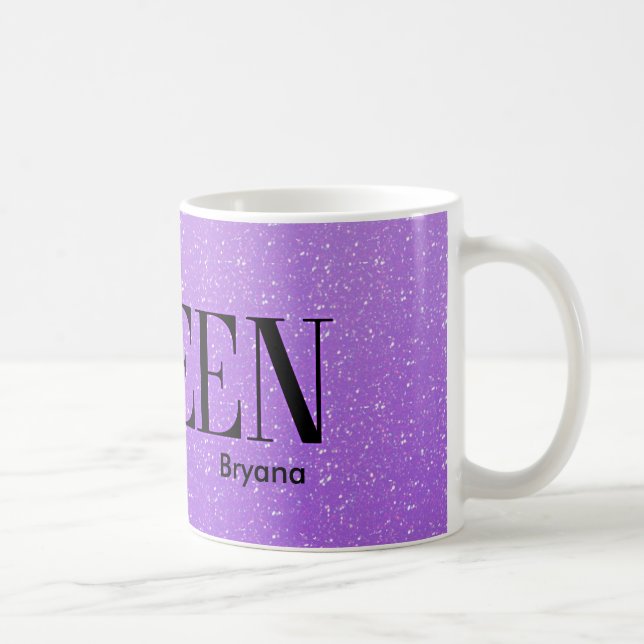 Caneca de Café Glamour Brilho Roxo Rainha Má (Direita)