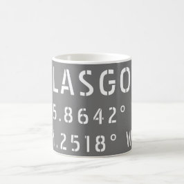 Caneca De Café Glasgow Scotland Latitude & Longitude