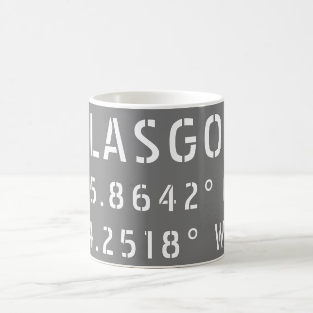 Caneca De Café Glasgow Scotland Latitude & Longitude (Centro)